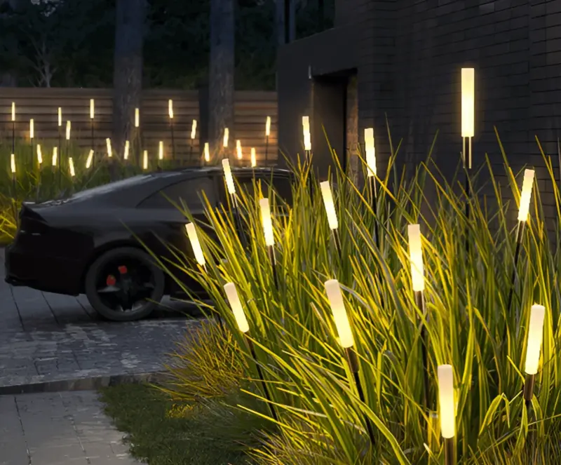 AuraShine Modern solar powered outdoor lamps tag1