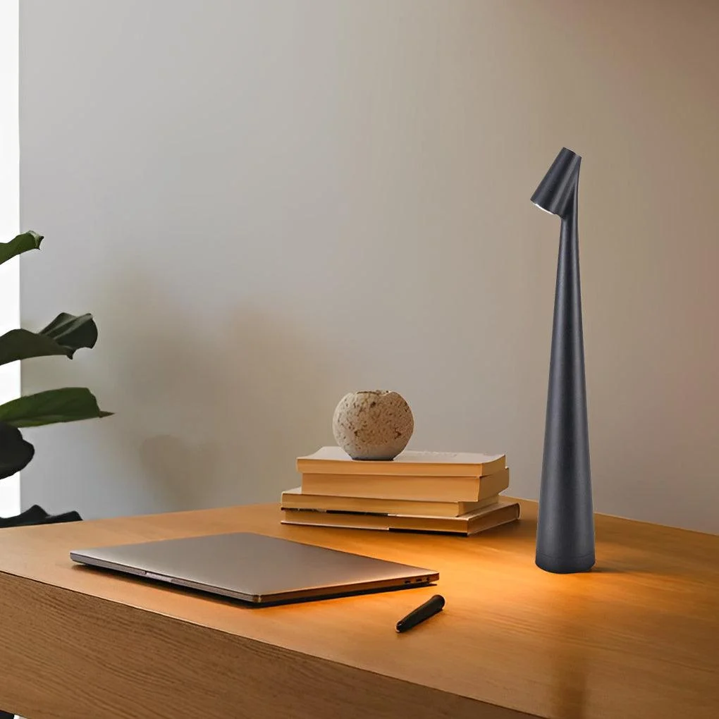 AuroraGlow - Stylish Conical Table Lamp with Downlight and USB Charging Option -  - #tag1#
