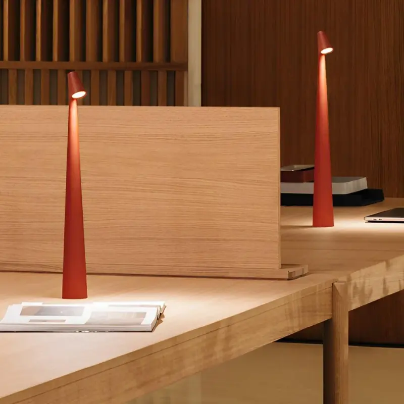 AuroraGlow Stylish Conical Table Lamp with Downlight and USB Charging Option tag1