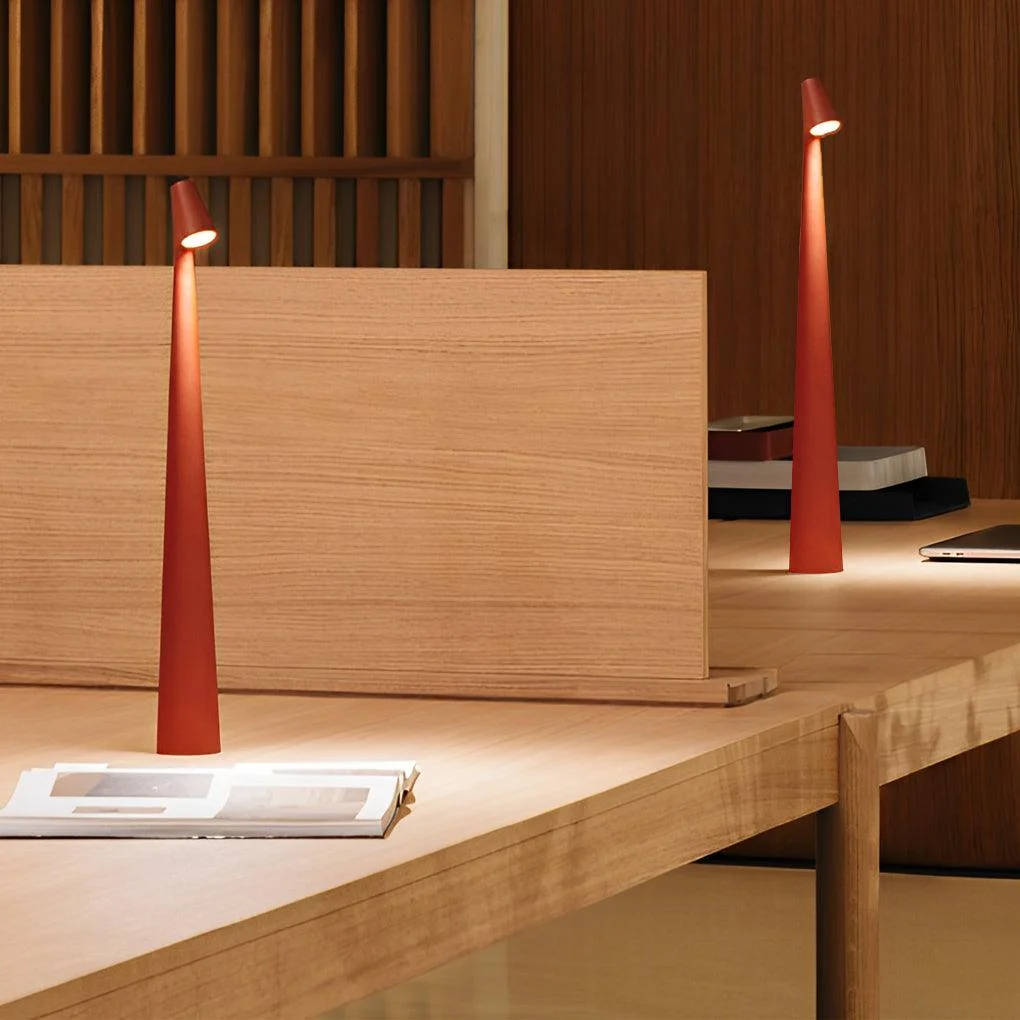 AuroraGlow - Stylish Conical Table Lamp with Downlight and USB Charging Option -  - #tag1#