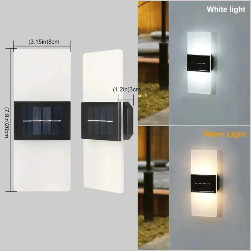 AuroraSolar solar LED wall lamp for outdoors