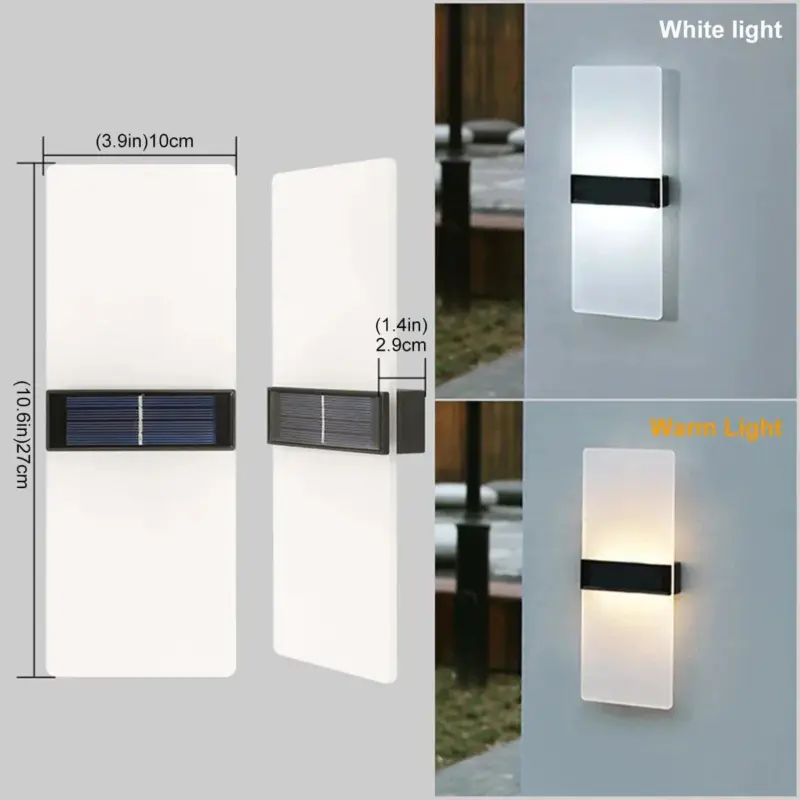 AuroraSolar solar LED wall lamp for outdoors