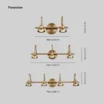 Aurora Vintage Round LED Wall Lamp Gold Bathroom Bedroom Metal 2 3 4 Lights tag1