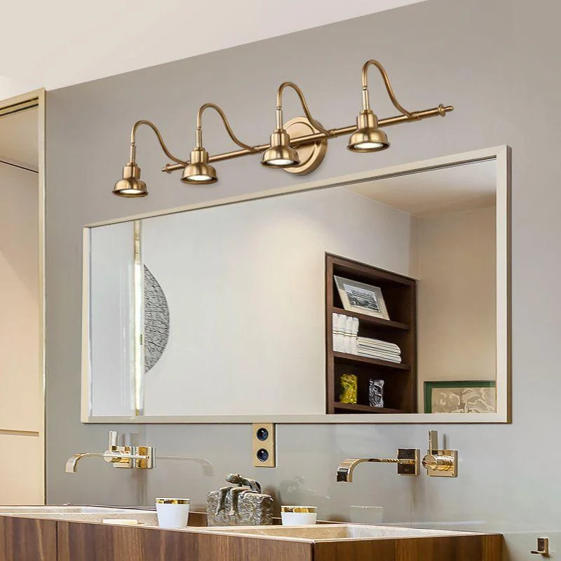 Aurora Vintage Round LED Wall Lamp Gold Bathroom/Bedroom Metal 2/3/4 Lights -  - #tag1#