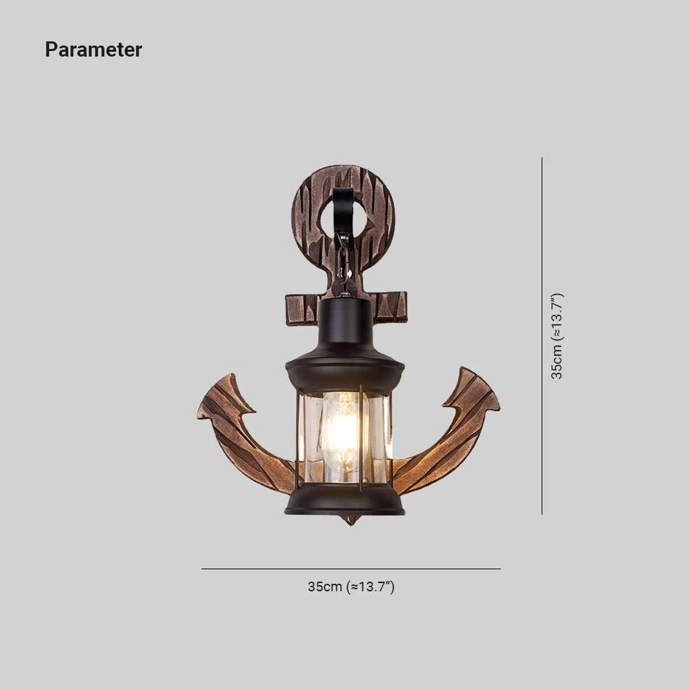 Austin Vintage LED Wall Lamp - Anchor, Dining/Living Room, Metal/Wood -  - #tag1#