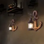 Austin Vintage LED Wall Lamp Anchor Dining Living Room Metal Wood tag1