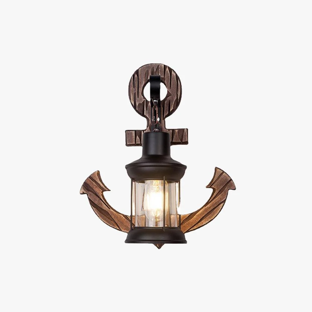 Austin Vintage LED Wall Lamp - Anchor, Dining/Living Room, Metal/Wood -  - #tag1#