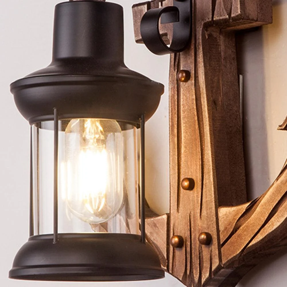 Austin Vintage LED Wall Lamp - Anchor, Dining/Living Room, Metal/Wood -  - #tag1#