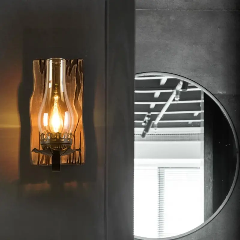 Austin Vintage LED Wall Lamp Indoor Living Room Bedroom Wood tag1