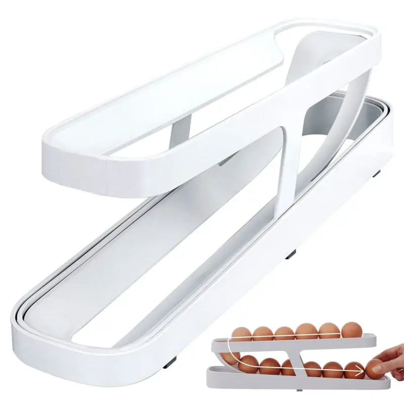 Automatic Scrolling Egg Rack Holder Storage Box tag1