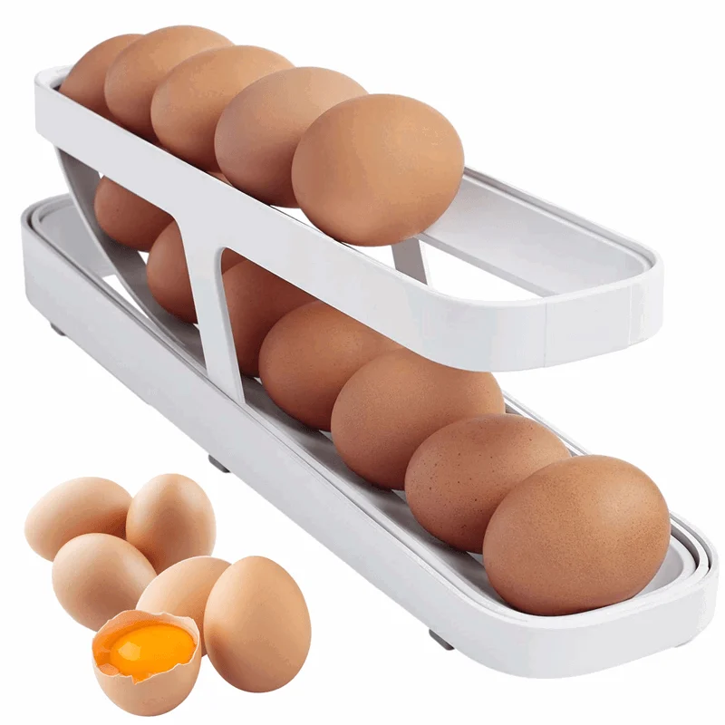 Automatic Scrolling Egg Rack Holder Storage Box -  - #tag1#