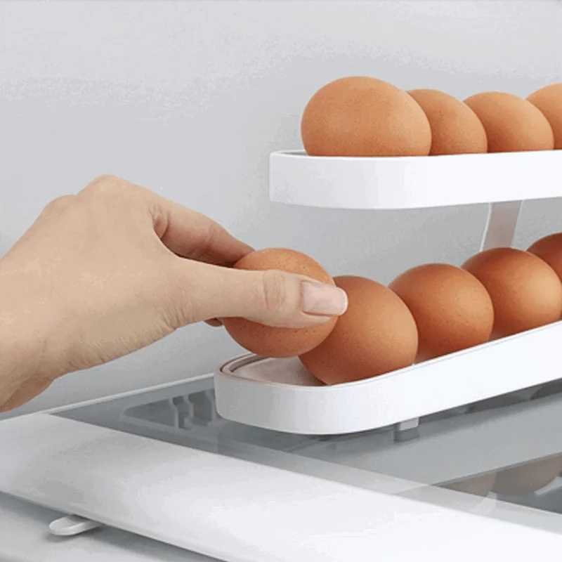Automatic Scrolling Egg Rack Holder Storage Box -  - #tag1#