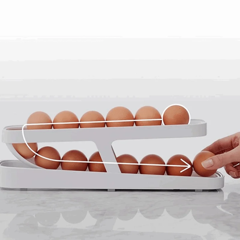 Automatic Scrolling Egg Rack Holder Storage Box -  - #tag1#