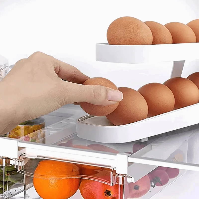 Automatic Scrolling Egg Rack Holder Storage Box -  - #tag1#