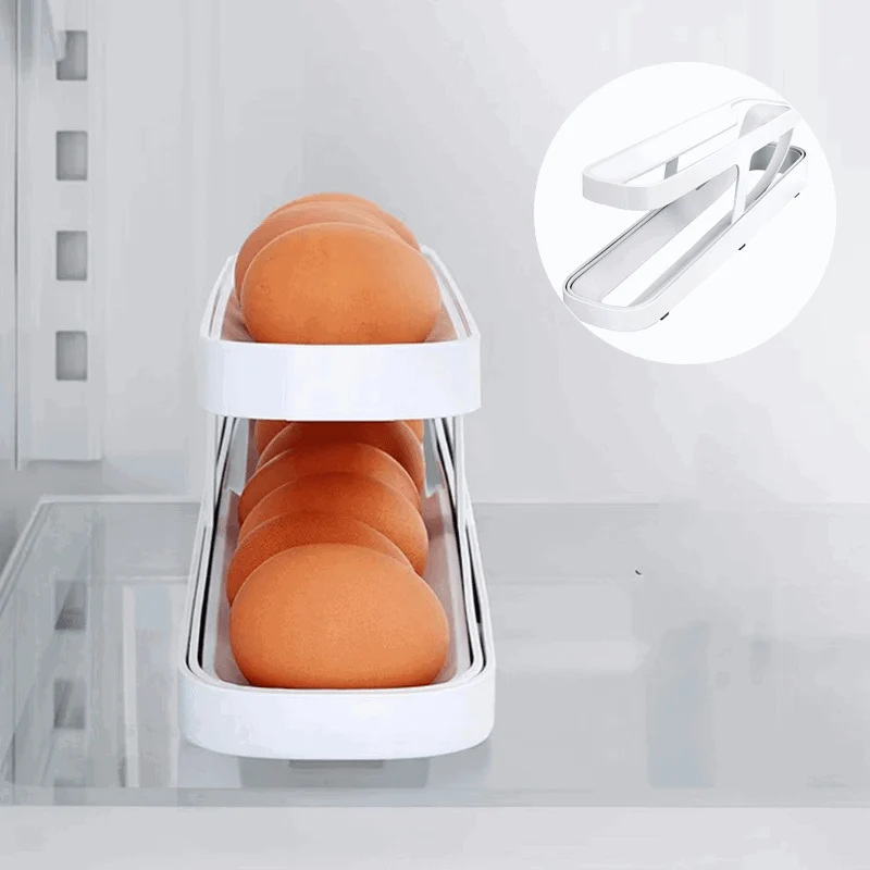 Automatic Scrolling Egg Rack Holder Storage Box -  - #tag1#