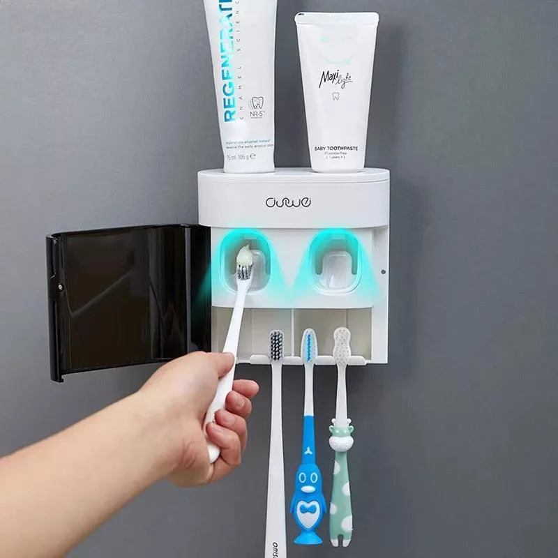 Automatic Toothpaste Squeezer with Magnetic Toothbrush Holder -