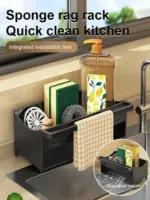 Automatische Drainage Gootsteen Opbergrek Plastic Keuken Wastafel Zeepsponshouder Badkamer Shampoo Organizer Handdoekenrek.jpg dc168a22 3da4 43db 8d5f ec95eb55eae7