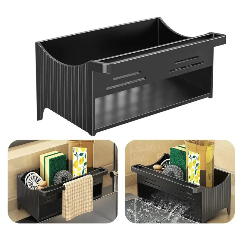 Automatische Drainage Gootsteen Opbergrek Plastic Keuken Wastafel Zeepsponshouder Badkamer Shampoo Organizer Handdoekenrek.jpg e71fa77a fa61 478a bf18 9c556bad1afc