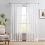 Ava Leaf Pattern White Transparent Curtains Soft Roof tag1