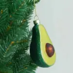 Avocado Glass Christmas Tree Ornament tag1