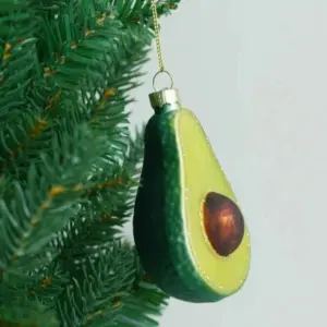 Avocado Glass Christmas Tree Ornament