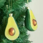 Avocado Glass Christmas Tree Ornament tag1