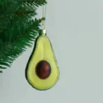 Avocado Glass Christmas Tree Ornament tag1