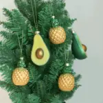Avocado Glass Christmas Tree Ornament tag1