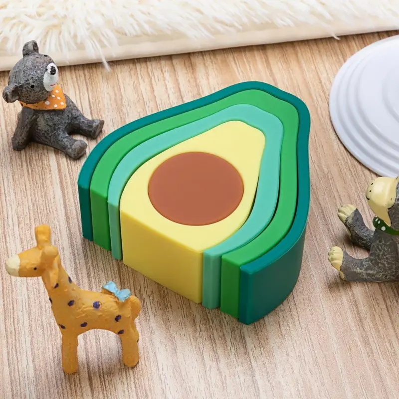 Avocado Silicone Stacking Montessori Toy tag1