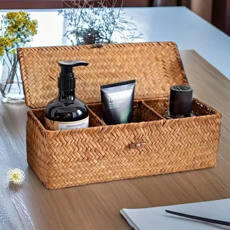 Ayla Rattan Organizer Basket -  - #tag1#