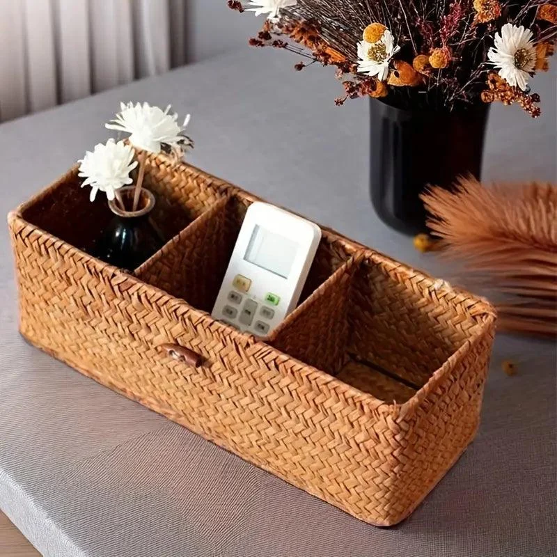 Ayla Rattan Organizer Basket -  - #tag1#