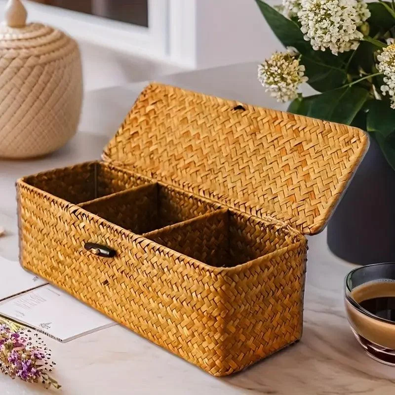 Ayla Rattan Organizer Basket -  - #tag1#
