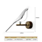 AzGNGouden Zilveren Touch Schakelaar Vogel Led Wandlampen Wandlamp 360 Draaibare Indoor Led Wandlampen Voor Slaapkamer Gang 61579f93 83a0 4831 ab6e 80dac5c81f99