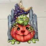 BOO Halloween Decoration Wooden Pumpkin tag1