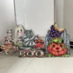 BOO Halloween Decoration Wooden Pumpkin tag1