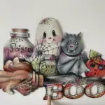 BOO Halloween Decoration Wooden Pumpkin tag1