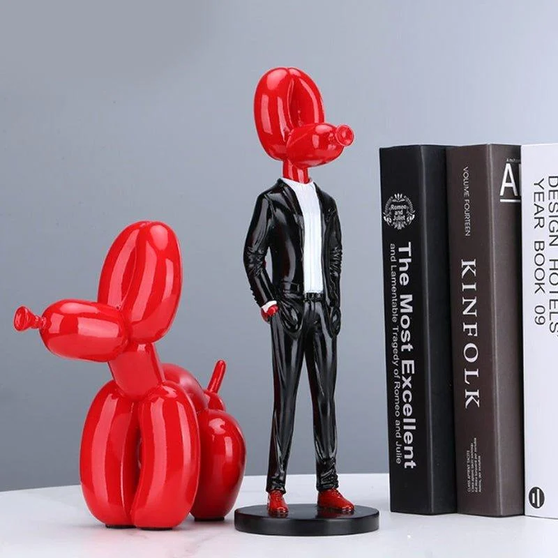 Balloon Dog in Suit Street Art Statue -