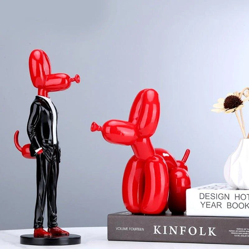 Balloon Dog in Suit Street Art Statue -