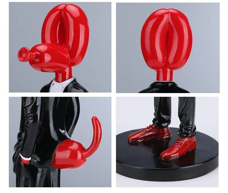 Balloon Dog in Suit Street Art Statue -