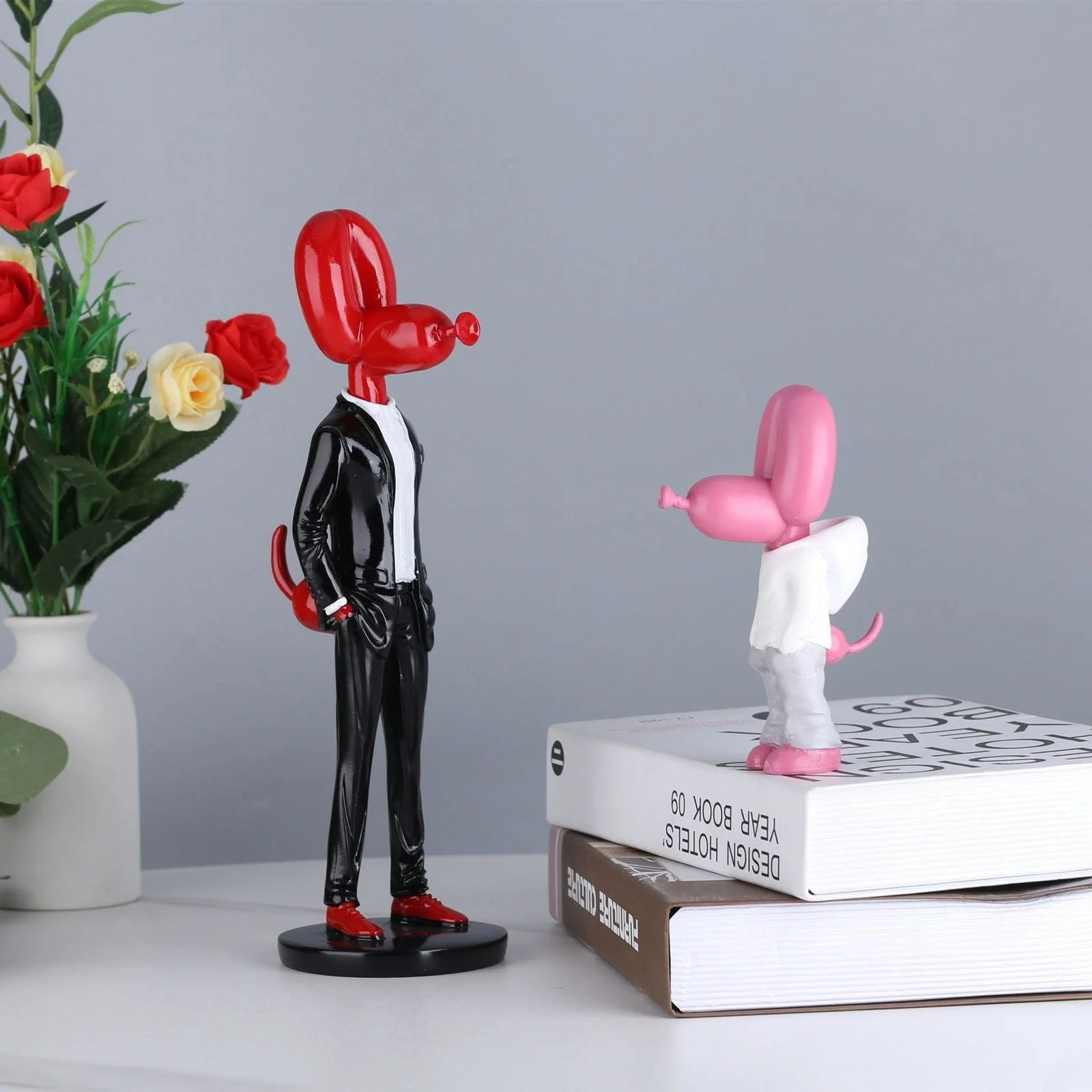 Balloon Dog in Suit Street Art Statue -