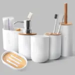 Bamboo Bathroom Set White