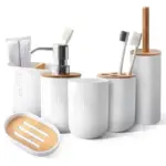 Bamboo Bathroom Set White
