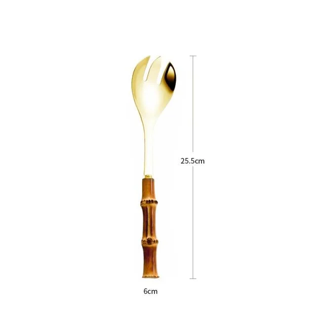 Bamboo Handle Salad Serving Utensils Kitchen Accessories -  - #tag1#