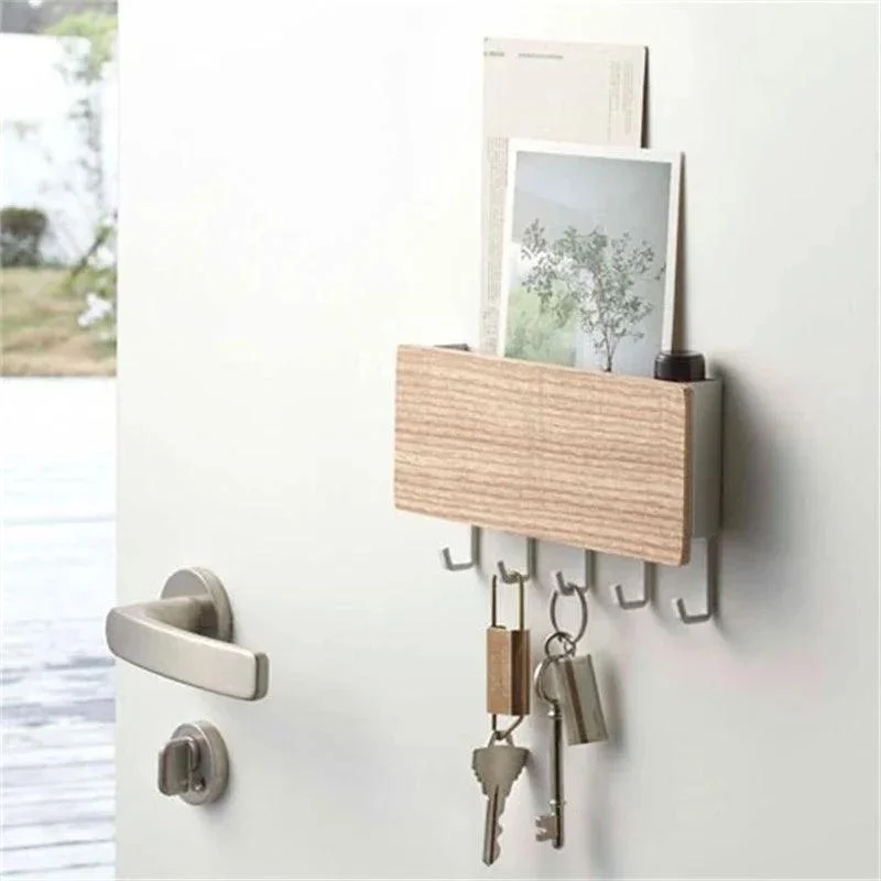 Bamboo Key Holder - Stylish Organizer - Black/White/Bamboo -  - #tag1#