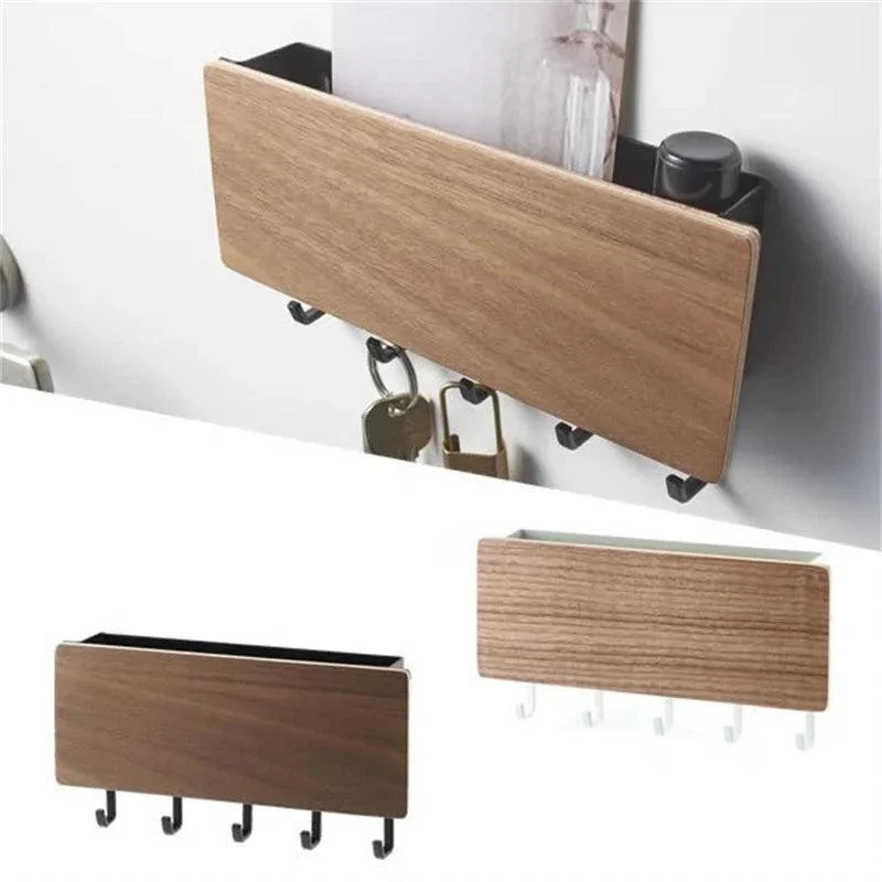 Bamboo Key Holder - Stylish Organizer - Black/White/Bamboo -  - #tag1#