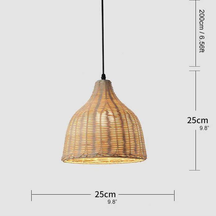 Bamboo Rattan Basket Hanging Lamp for Kitchen -  - #tag1#