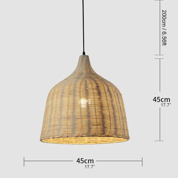 Bamboo Rattan Basket Hanging Lamp for Kitchen -  - #tag1#