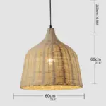 Bamboo Rattan Basket Hanging Lamp for Kitchen tag1