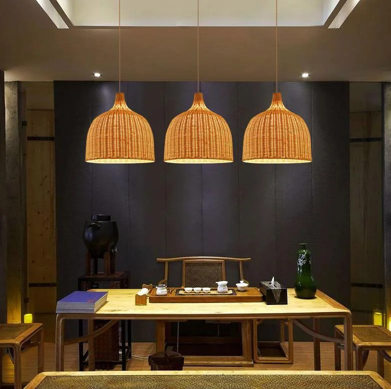 Bamboo Rattan Basket Hanging Lamp for Kitchen -  - #tag1#