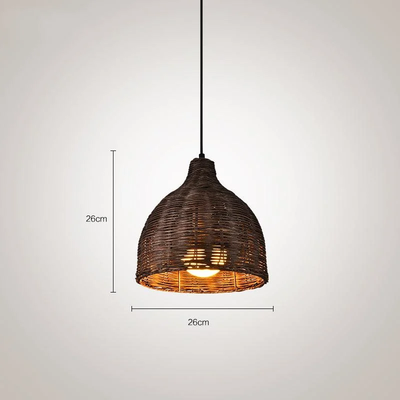 Bamboo Rattan Basket Hanging Lamp for Kitchen -  - #tag1#